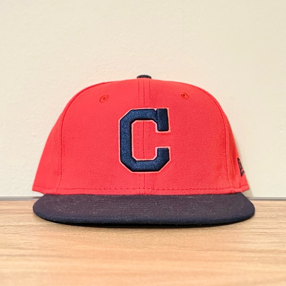 Cleveland Indians Players Weekend New Era 59Fifty Red and Navy Fitted Hat 7 1/4”
